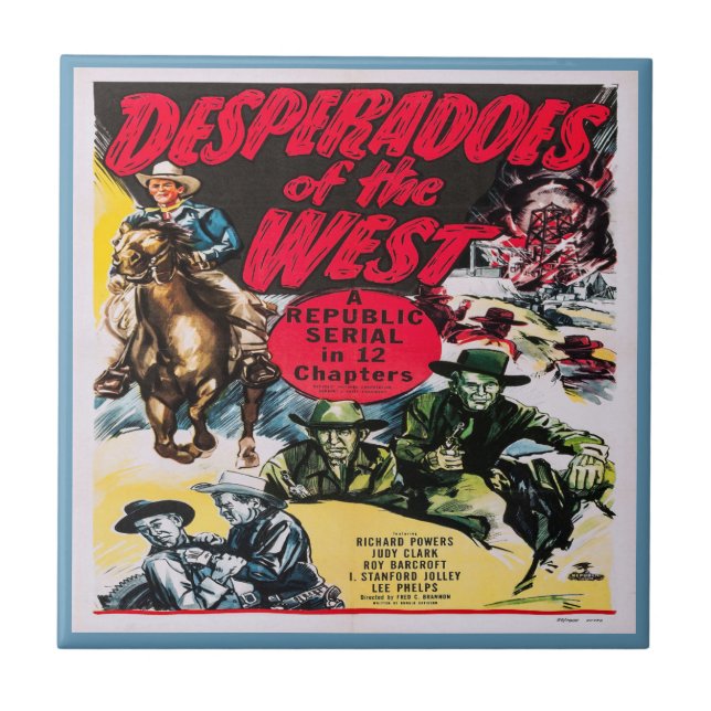 Vintage Western Movie Poster Desperados Tile (Front)