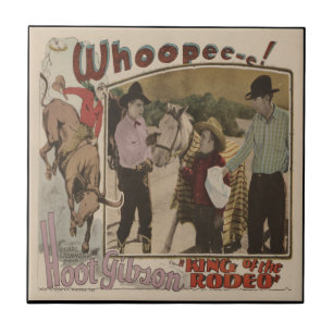 Vintage Western Movie Poster King Of The Rodeo Tile