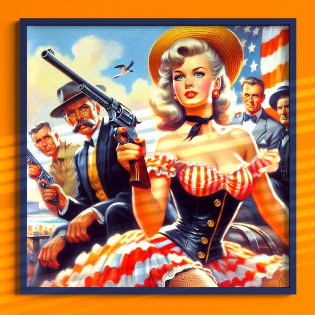 Vintage Western Pulp Girl Poster (Creator Uploaded)