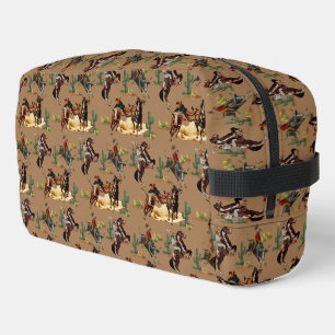 Vintage Western Rodeo Events Cowgirl Cowboy Dopp Kit