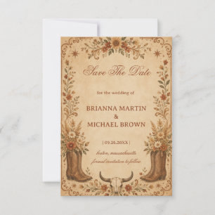 Vintage Western Rustic Save The Date