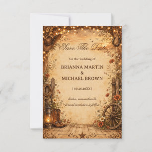 Vintage Western Rustic Save The Date