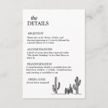 vintage western wedding details card