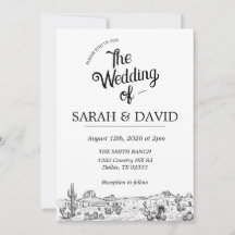 Vintage Western Wedding Invitation