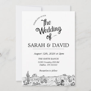 Vintage Western Wedding Invitation