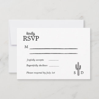 Vintage Western Wedding RSVP card