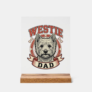 Vintage Westie Dad Dog Lover Shirt Design_1 Acrylic Sign