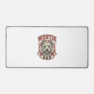 Vintage Westie Dad Dog Lover Shirt Design_1 Desk Mat