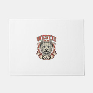 Vintage Westie Dad Dog Lover Shirt Design_1 Doormat
