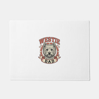 Vintage Westie Dad Dog Lover Shirt Design_1 Doormat
