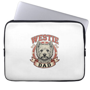 Vintage Westie Dad Dog Lover Shirt Design_1 Laptop Sleeve
