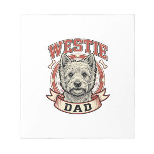 Vintage Westie Dad Dog Lover Shirt Design_1 Notepad