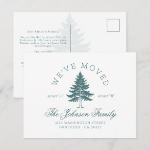 Vintage We've Moved Change of Address Woods Tree Postcard