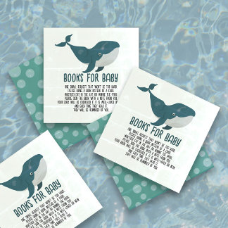 vintage whale baby baby shower enclosure card