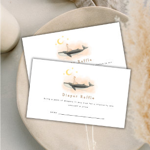 Vintage Whale & Duck Diaper Raffle Baby Shower Enclosure Card