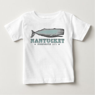 Vintage Whale Nantucket MA Inc 1671 Baby T-Shirt