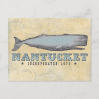 Vintage Whale Nantucket Massachusetts Inc 1671