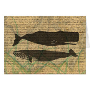 Vintage whale nautical rustic beachy