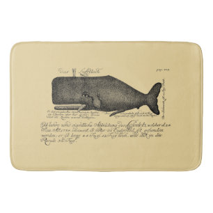 Vintage Whale Nautical Steampunk Bath Mat