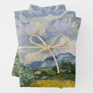 Vintage Wheat Field with Cypresses by Van Gogh Wrapping Paper Sheet