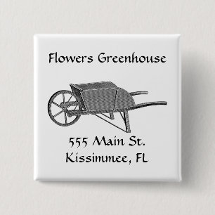 Vintage Wheelbarrow 15 Cm Square Badge
