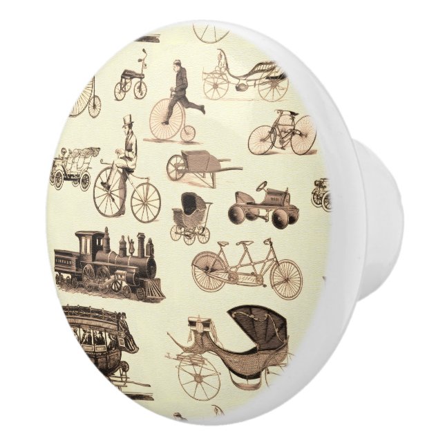 Vintage Wheels Ceramic Knob (Right)
