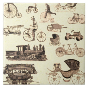 Vintage Wheels Ceramic Tile