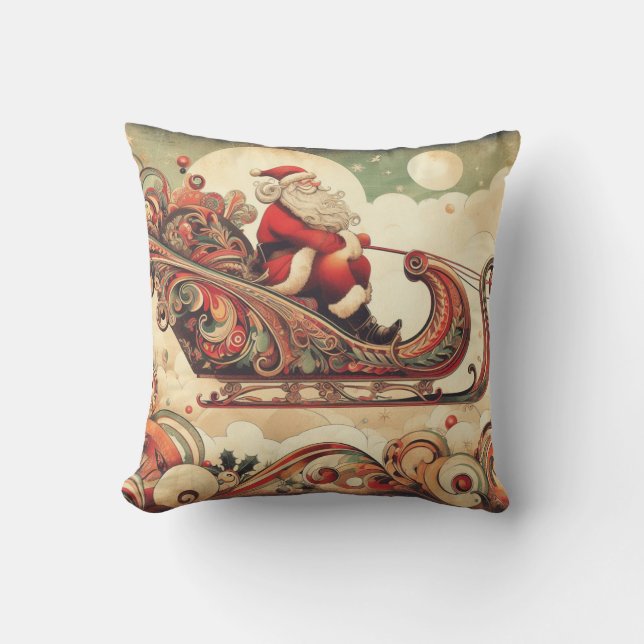 vintage/whimsical/santa/Christmas Cushion (Front)