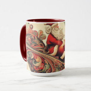 vintage/whimsical/santa/Christmas Mug