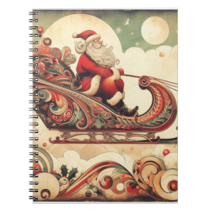 vintage/whimsical/santa/Christmas Notebook