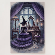 Vintage Whimsical Witch at Her Antique Vanity