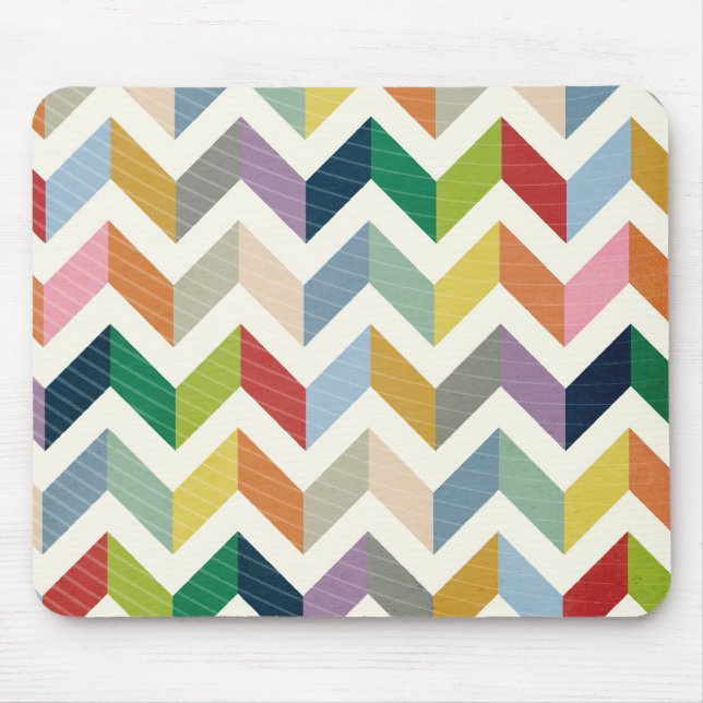 Vintage Whimsy Chevron - Colour Love Mouse Pad (Front)