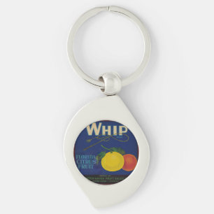 Vintage Whip Citrus Fruit Label Key Ring