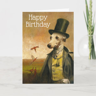 Vintage Whippet Birthday Card