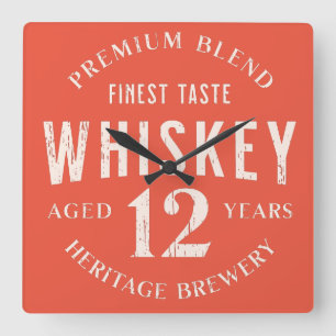 Vintage whiskey 12 years label distressed T-Shirt Square Wall Clock