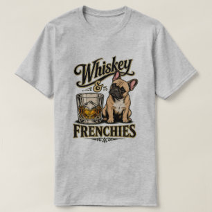 Vintage Whiskey and Frenchies French Bulldog T-Shirt