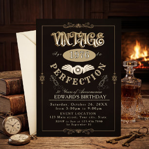 Vintage whiskey any age themed birthday Invitation
