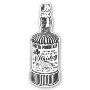 Vintage Whiskey Bottle Sticker - Classic Charm