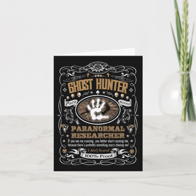 Vintage Whiskey Label Ghost Hunter  Card (Front)