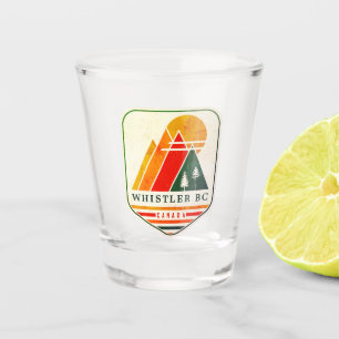 Vintage Whistler Canada Skiing Souvenir 1980s Shot Glass