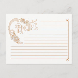 Vintage White and Gold Recipe Cards