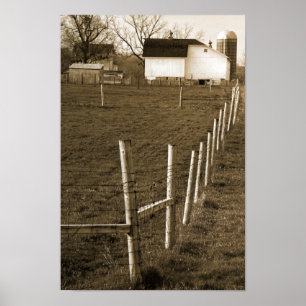 Vintage White Barn Poster