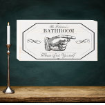 Vintage White Bathroom Please Seat Yourself Wooden Box Sign<br><div class="desc">Whether you want to add a touch of humour to your own bathroom or make your guests smile, this personalised black and white wood sign with its vintage pointing finger and playful message will do the trick. It's an ideal choice for those who appreciate a little wit and enjoy adding...</div>