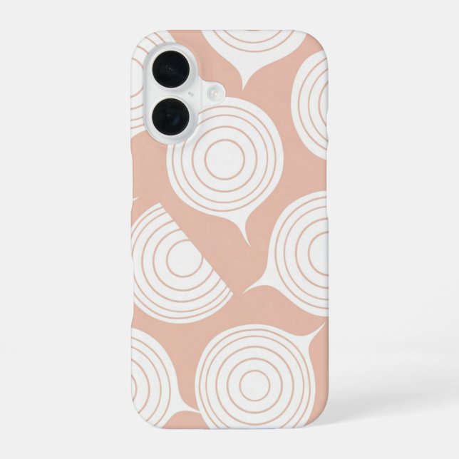 Vintage White Beetroot Slice Pattern iPhone 16 Case (Back)