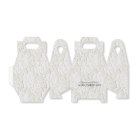 Vintage White Beige Floral Lace Wedding Favour Box