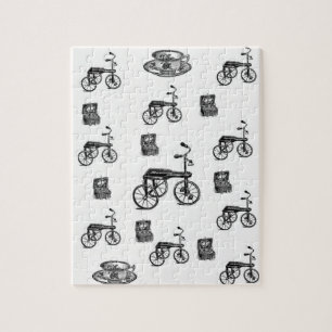 vintage white bicycle jigsaw puzzle