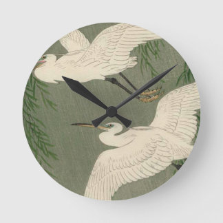 Vintage White Birds Wall Clock