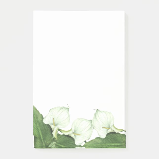 Vintage White Calla Lily Flowers Post-it Notes (Front)