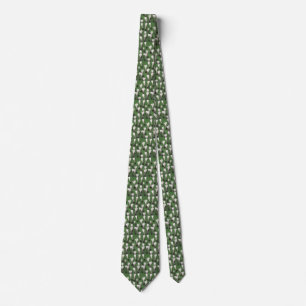Vintage White Crocus Floral Pattern, Garden Flower Tie