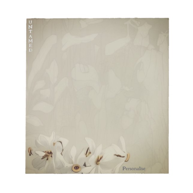Vintage White Daffodil Personal Writing Paper  Notepad (Front)